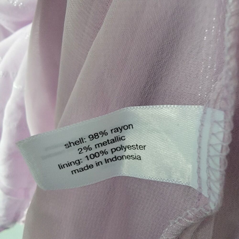 Lane Bryant womens Top sz 20 Purple Metallic Silver Stripe Long Sleeve Keyhole - Picture 8 of 8